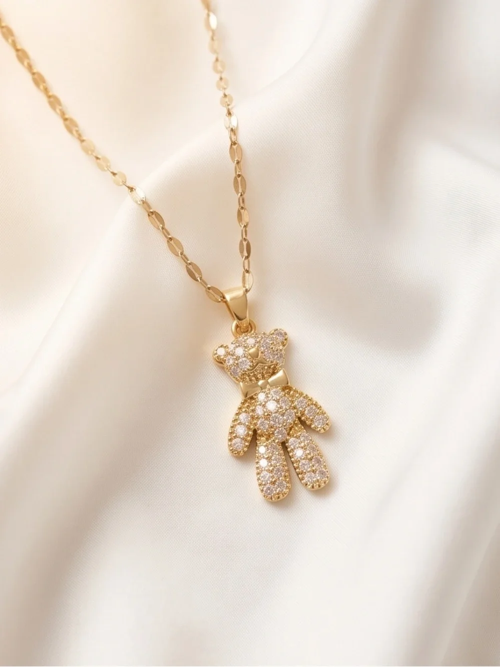 Gold Bee & Star Charm necklace Gold